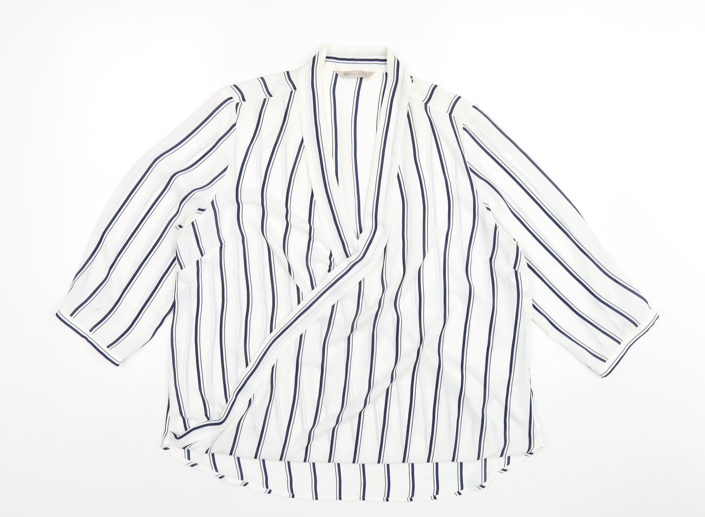 Womens UK Size 14 Marks and Spencer White Basic Blouse