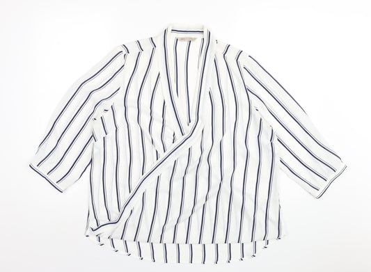 Womens UK Size 14 Marks and Spencer White Basic Blouse