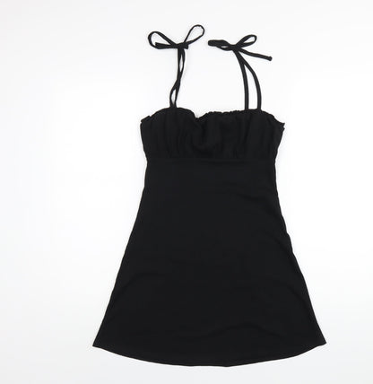 H&M Womens Black Polyester A-Line Size XS Square Neck Pullover