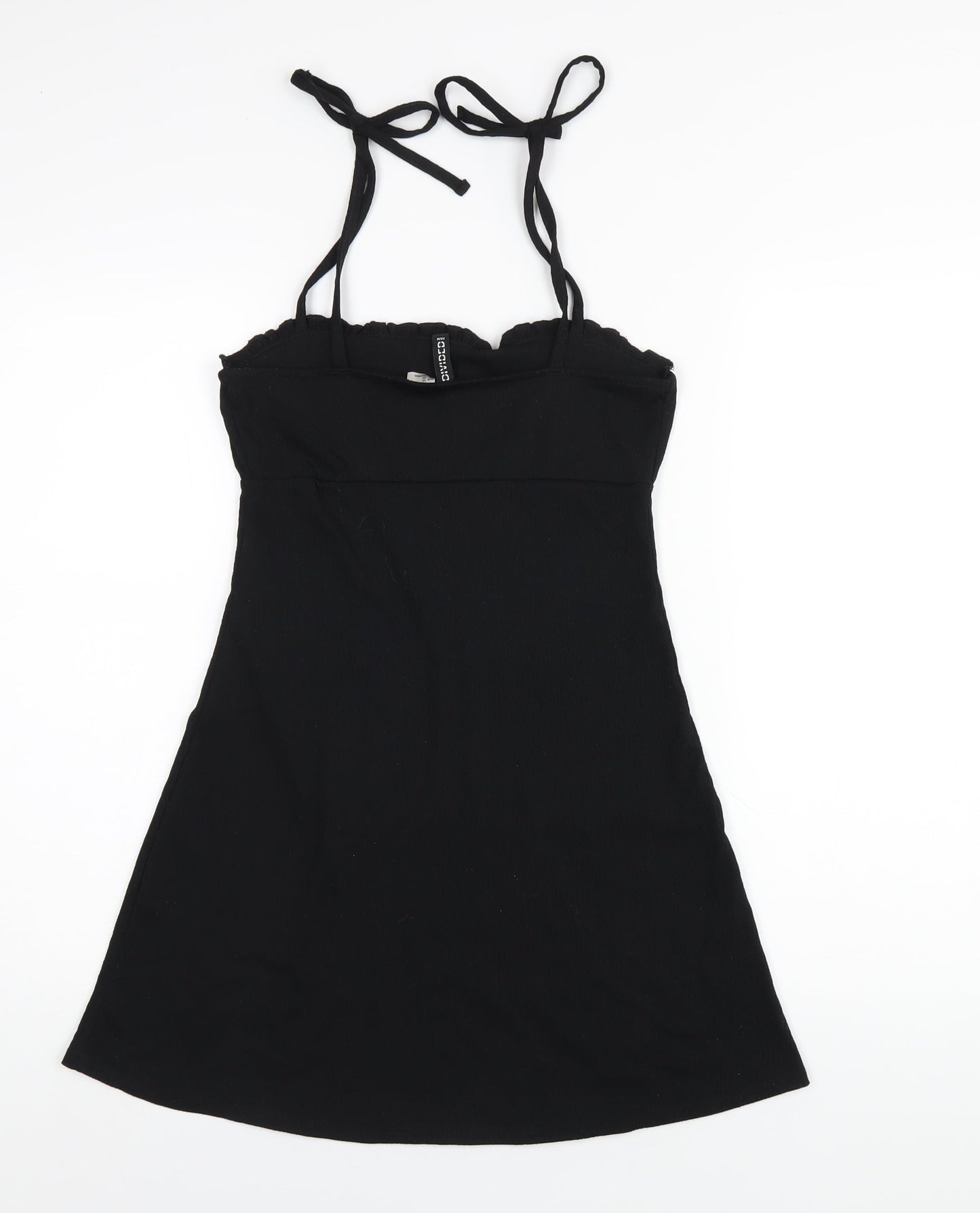 H&M Womens Black Polyester A-Line Size XS Square Neck Pullover