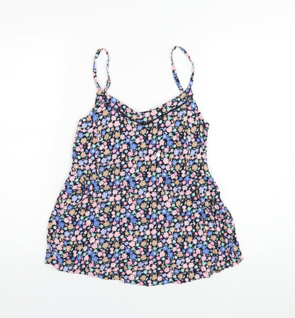 Marks and Spencer Womens Multicoloured Floral Viscose Camisole T-Shirt Size 8 V-Neck