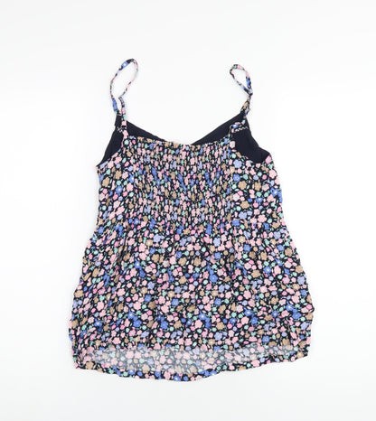 Marks and Spencer Womens Multicoloured Floral Viscose Camisole T-Shirt Size 8 V-Neck