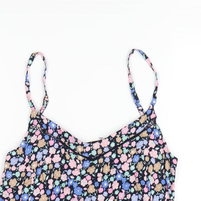 Marks and Spencer Womens Multicoloured Floral Viscose Camisole T-Shirt Size 8 V-Neck
