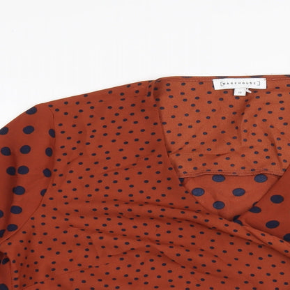 Womens UK Size 12 Warehouse Brown Basic Blouse