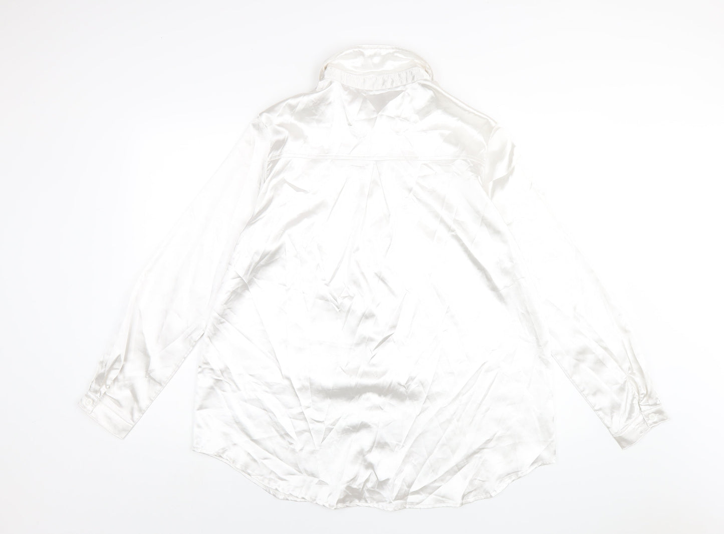 Womens UK Size L PRETTYLITTLETHING White Basic Button-Up