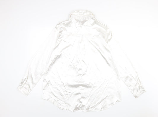 Womens UK Size L PRETTYLITTLETHING White Basic Button-Up