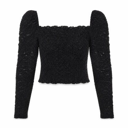 Womens UK Size 6 Topshop Black Cropped T-Shirt