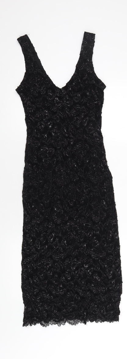 Principles Womens Black Nylon Bodycon Size 12 V-Neck Pullover