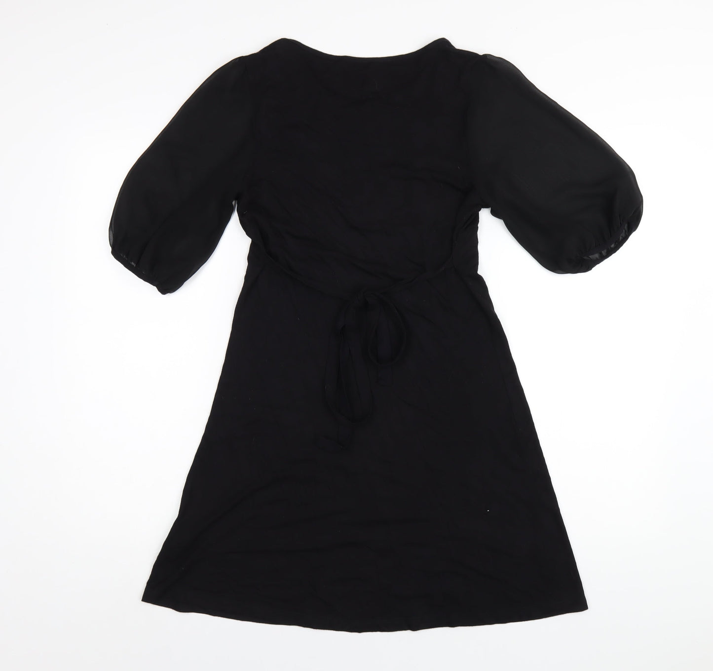 Oasis Womens Black Viscose A-Line Size 10 Round Neck Pullover