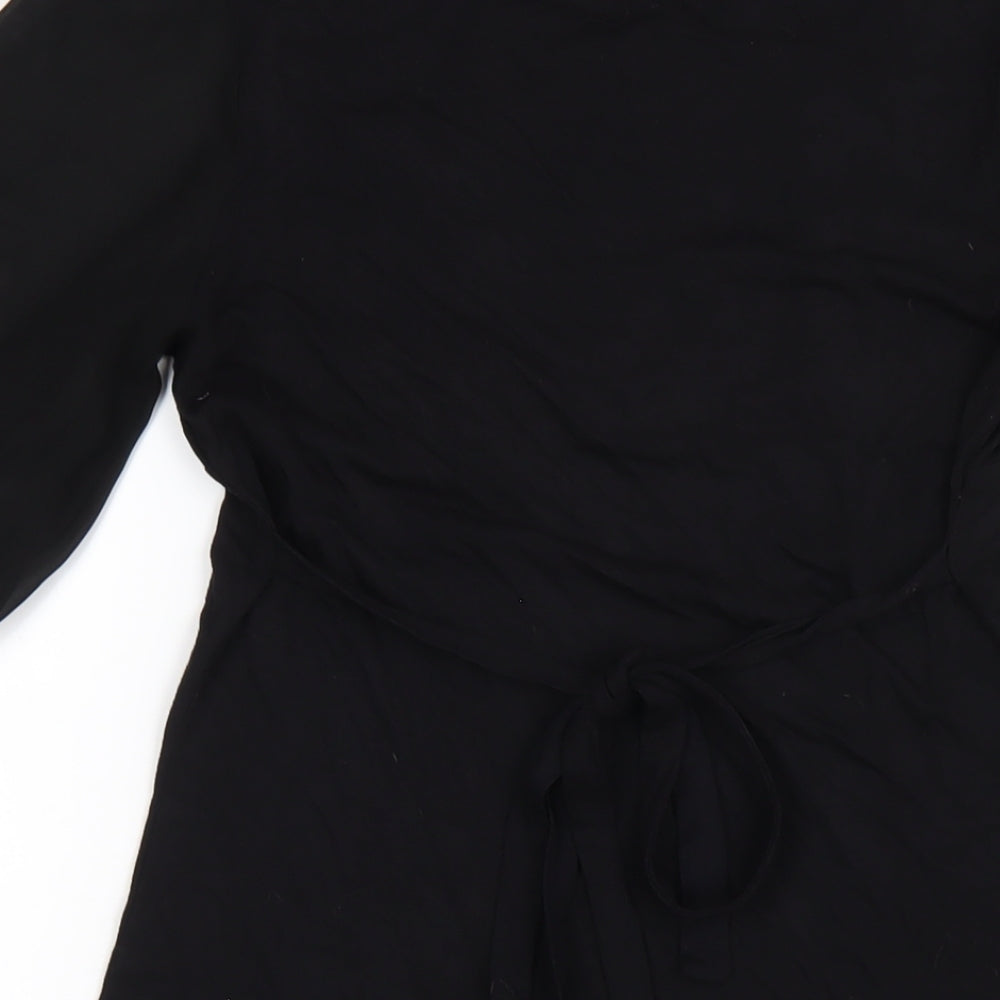 Oasis Womens Black Viscose A-Line Size 10 Round Neck Pullover