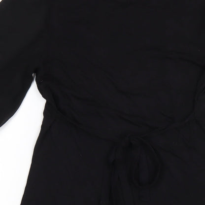 Oasis Womens Black Viscose A-Line Size 10 Round Neck Pullover