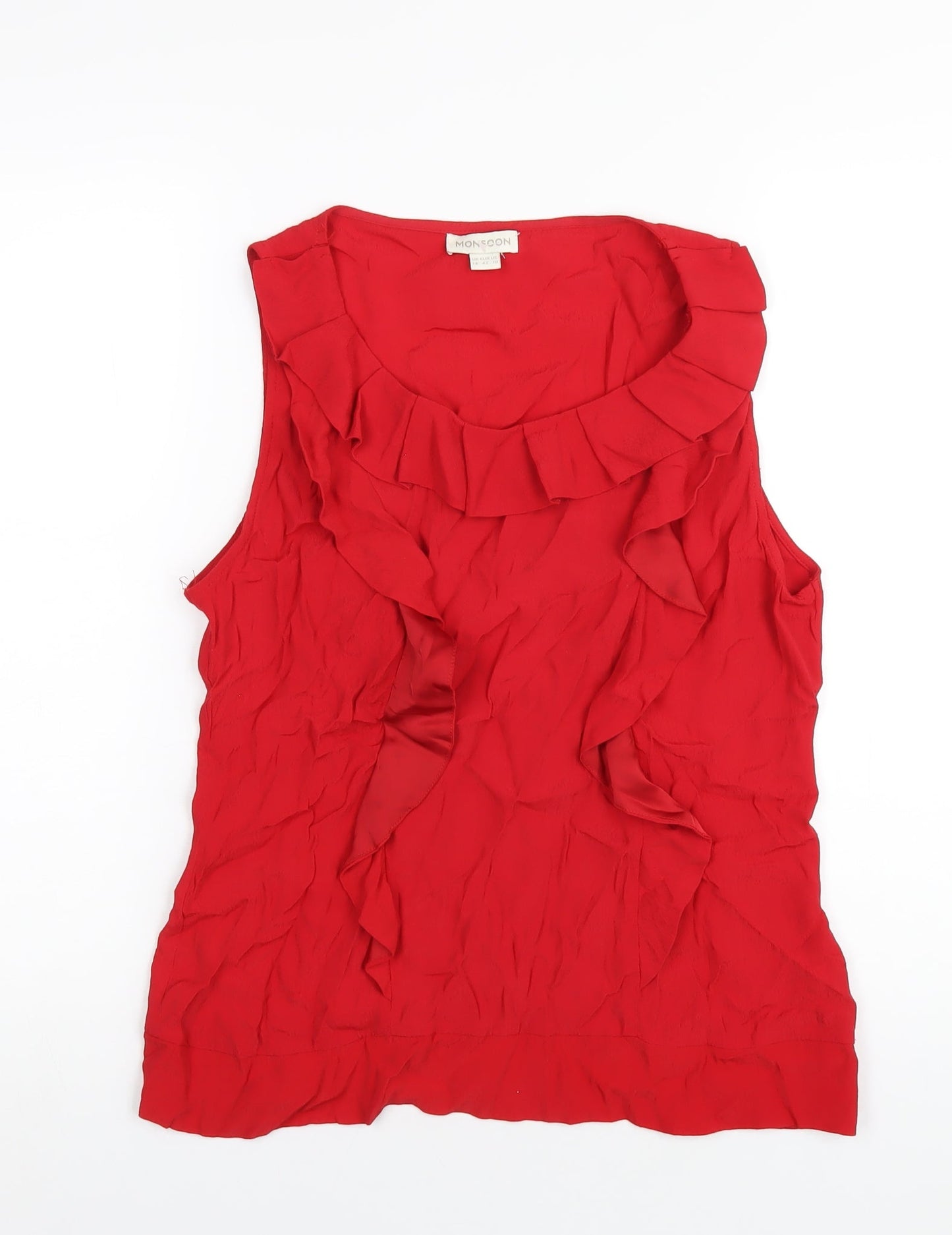 Womens UK Size 14 Monsoon Red Basic Blouse