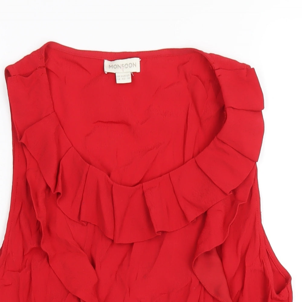 Womens UK Size 14 Monsoon Red Basic Blouse