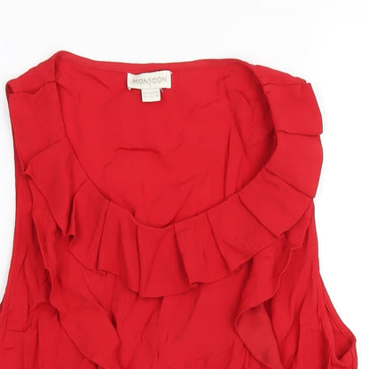 Womens UK Size 14 Monsoon Red Basic Blouse