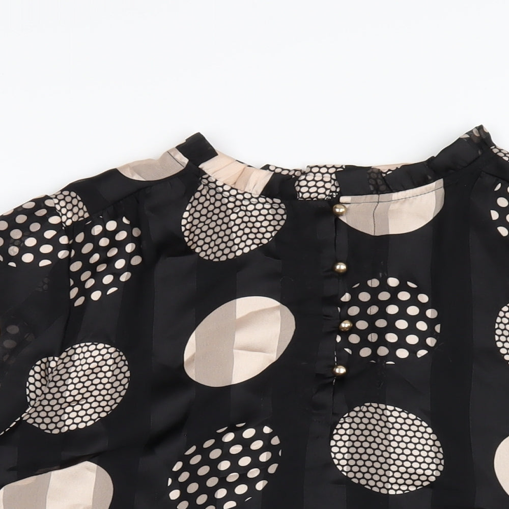 Womens UK Size M Signature Black Basic Blouse