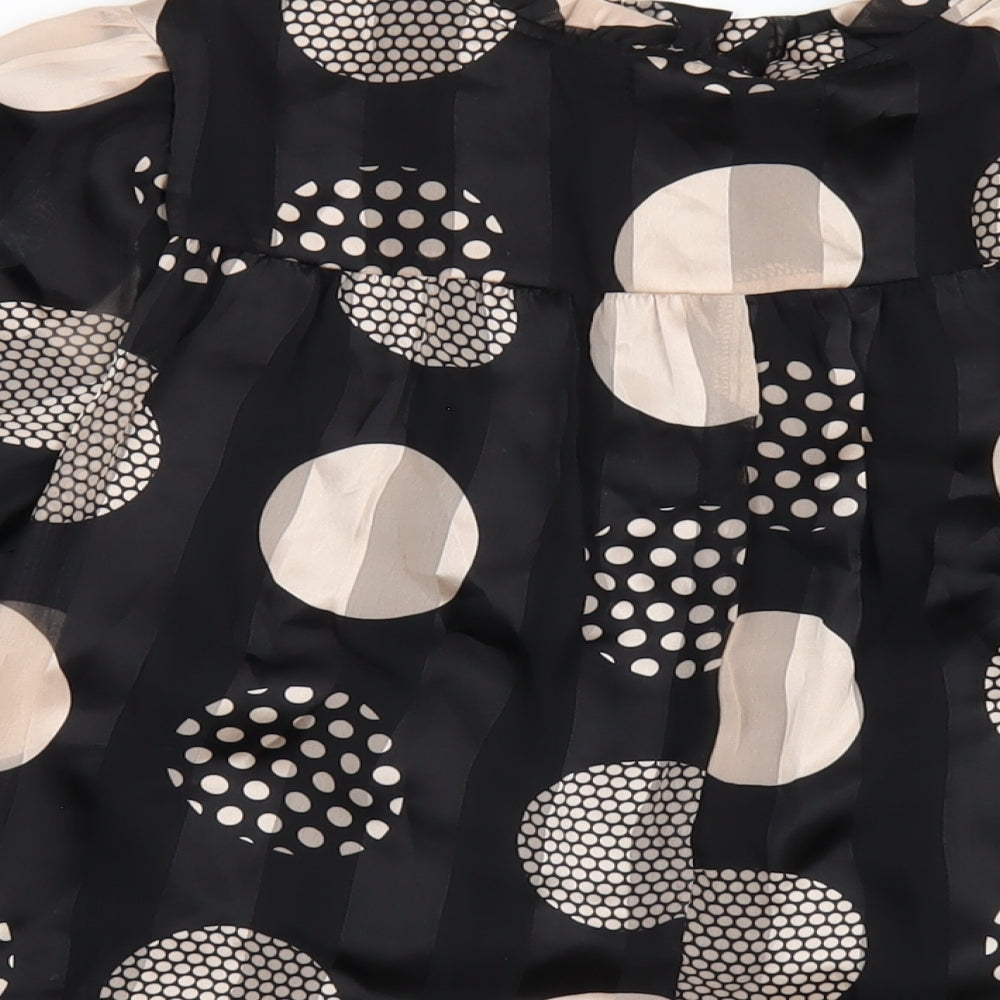 Womens UK Size M Signature Black Basic Blouse