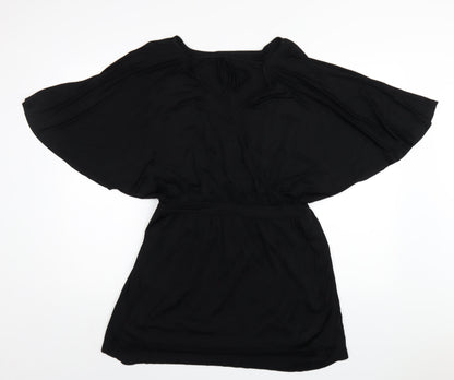 Oasis Womens Black Viscose A-Line Size S Round Neck Pullover