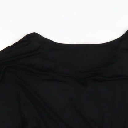 Oasis Womens Black Viscose A-Line Size S Round Neck Pullover