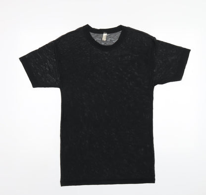 Womens UK Size XS American Apparel Black Basic T-Shirt