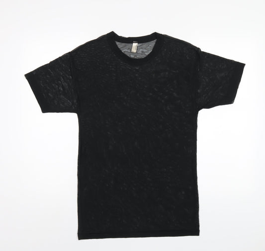 Womens UK Size XS American Apparel Black Basic T-Shirt
