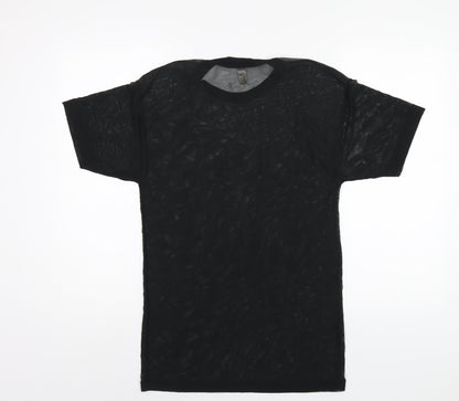 Womens UK Size XS American Apparel Black Basic T-Shirt