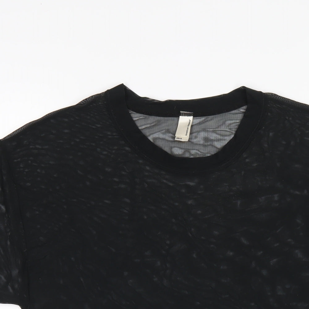 Womens UK Size XS American Apparel Black Basic T-Shirt