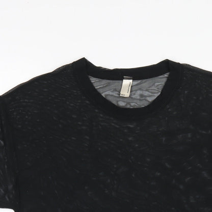 Womens UK Size XS American Apparel Black Basic T-Shirt