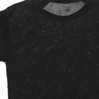Womens UK Size XS American Apparel Black Basic T-Shirt