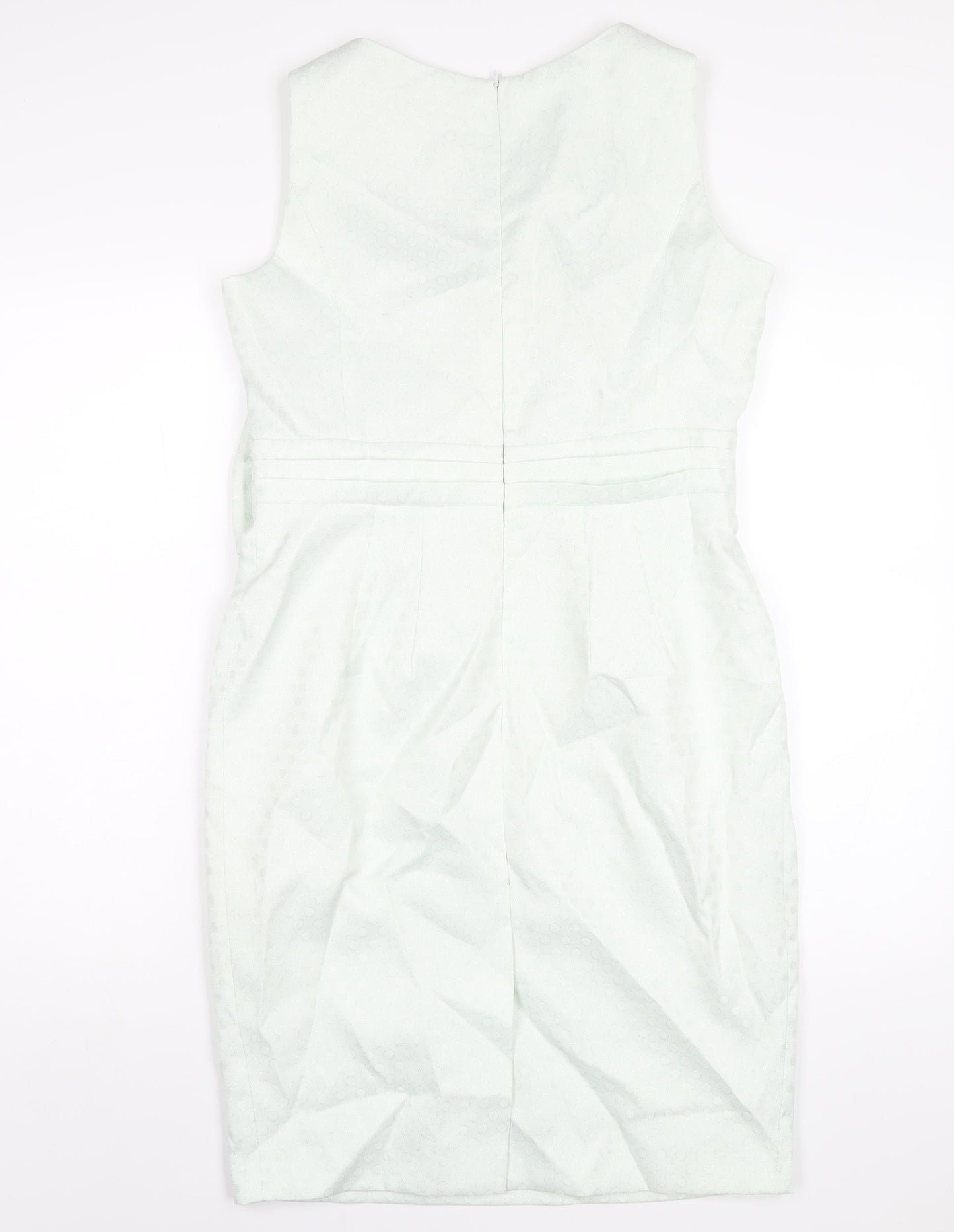 Dickins & Jones Womens Green Polyester Pencil Dress Size 12 Round Neck Zip