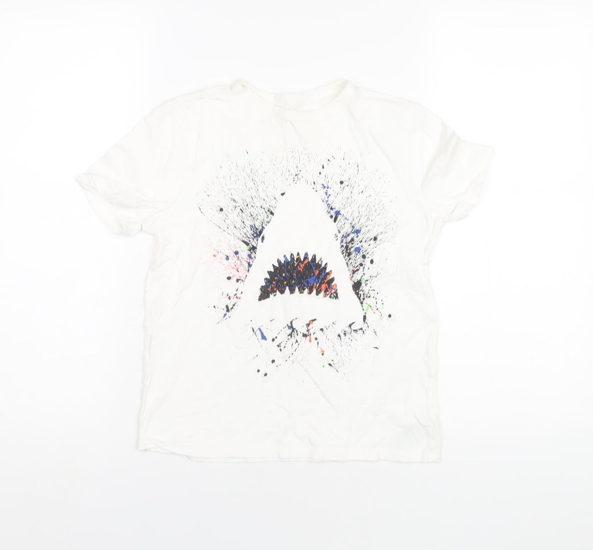 Gap Boys White Cotton Basic T-Shirt Size M Round Neck Pullover