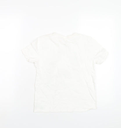 Gap Boys White Cotton Basic T-Shirt Size M Round Neck Pullover