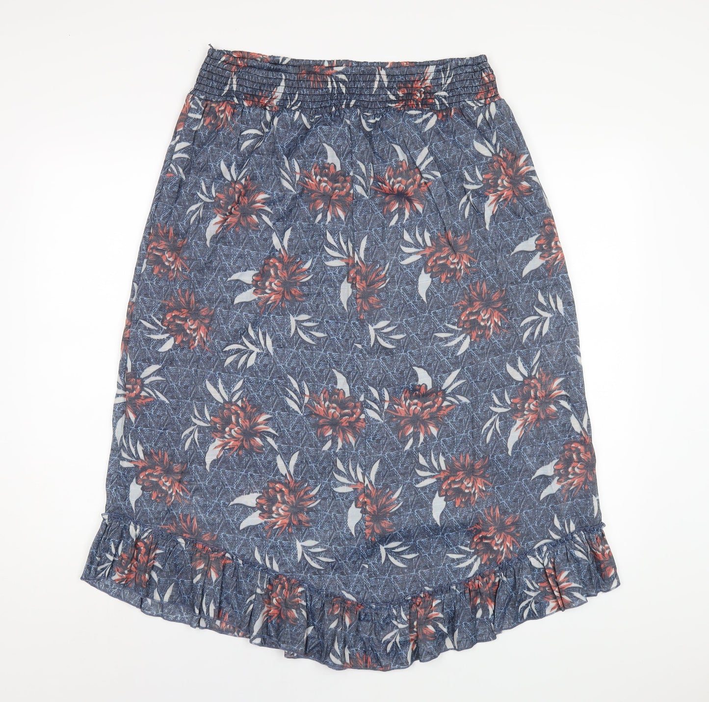 Klass Womens Blue Floral Polyester A-Line Skirt Size 14