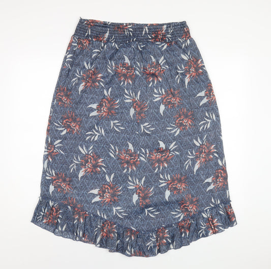 Klass Womens Blue Floral Polyester A-Line Skirt Size 14