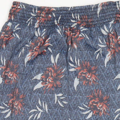 Klass Womens Blue Floral Polyester A-Line Skirt Size 14