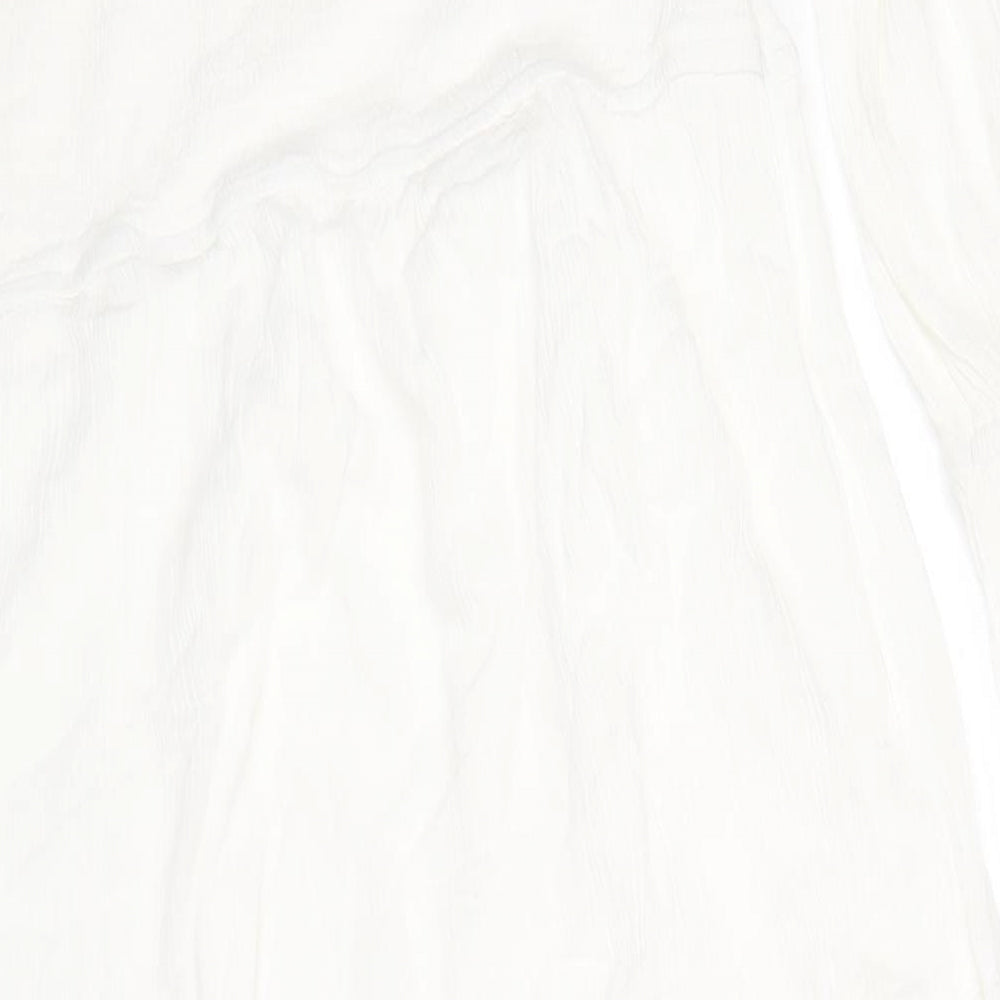 In the Style Womens White Viscose A-Line Size 12 Off the Shoulder Zip