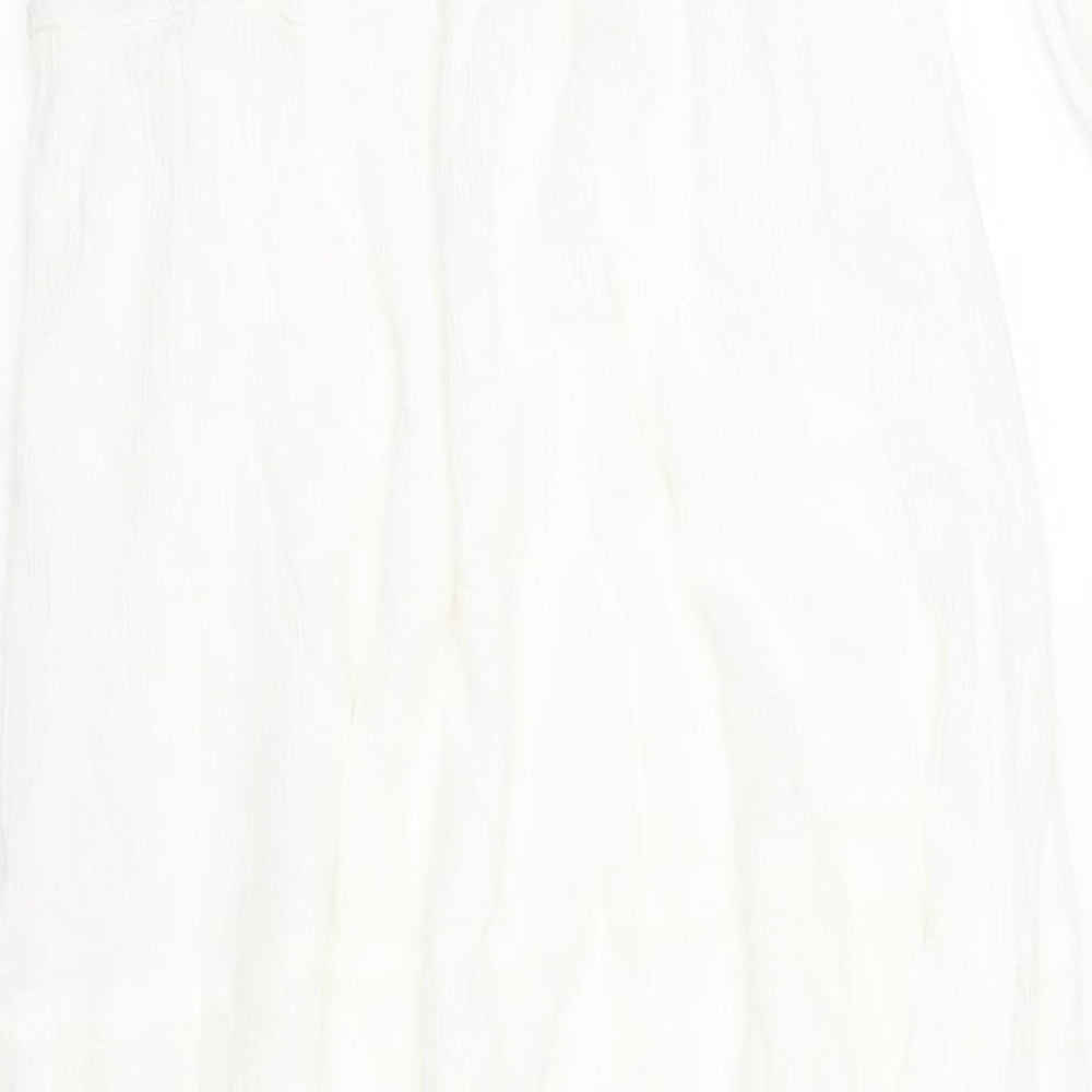 In the Style Womens White Viscose A-Line Size 12 Off the Shoulder Zip