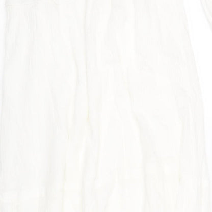 In the Style Womens White Viscose A-Line Size 12 Off the Shoulder Zip