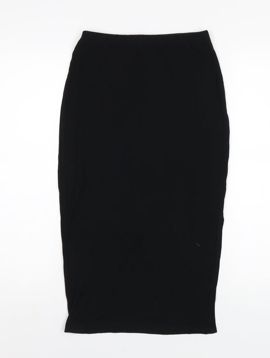 New Look Womens Black Polyester Straight & Pencil Skirt Size 8