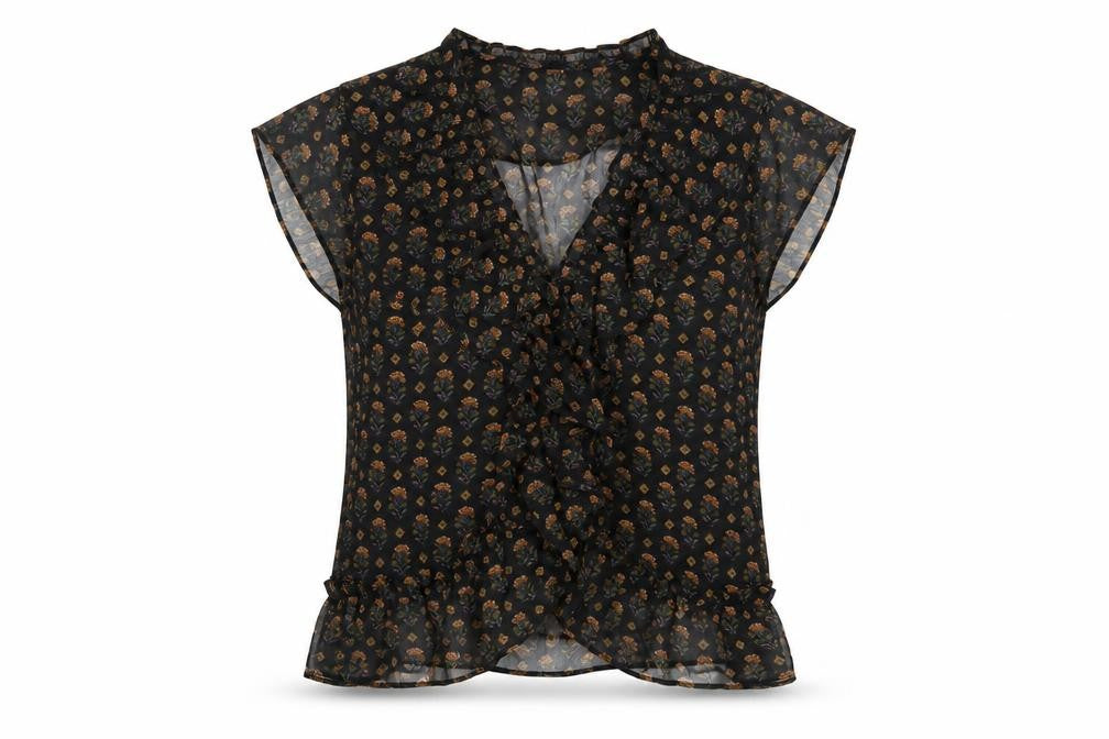 Womens UK Size M Mango Black Basic Blouse