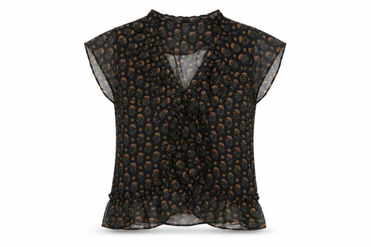 Womens UK Size M Mango Black Basic Blouse