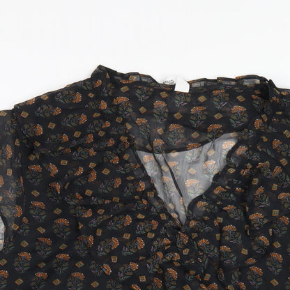 Womens UK Size M Mango Black Basic Blouse