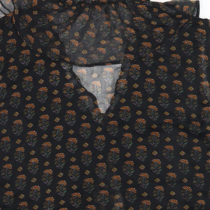 Womens UK Size M Mango Black Basic Blouse