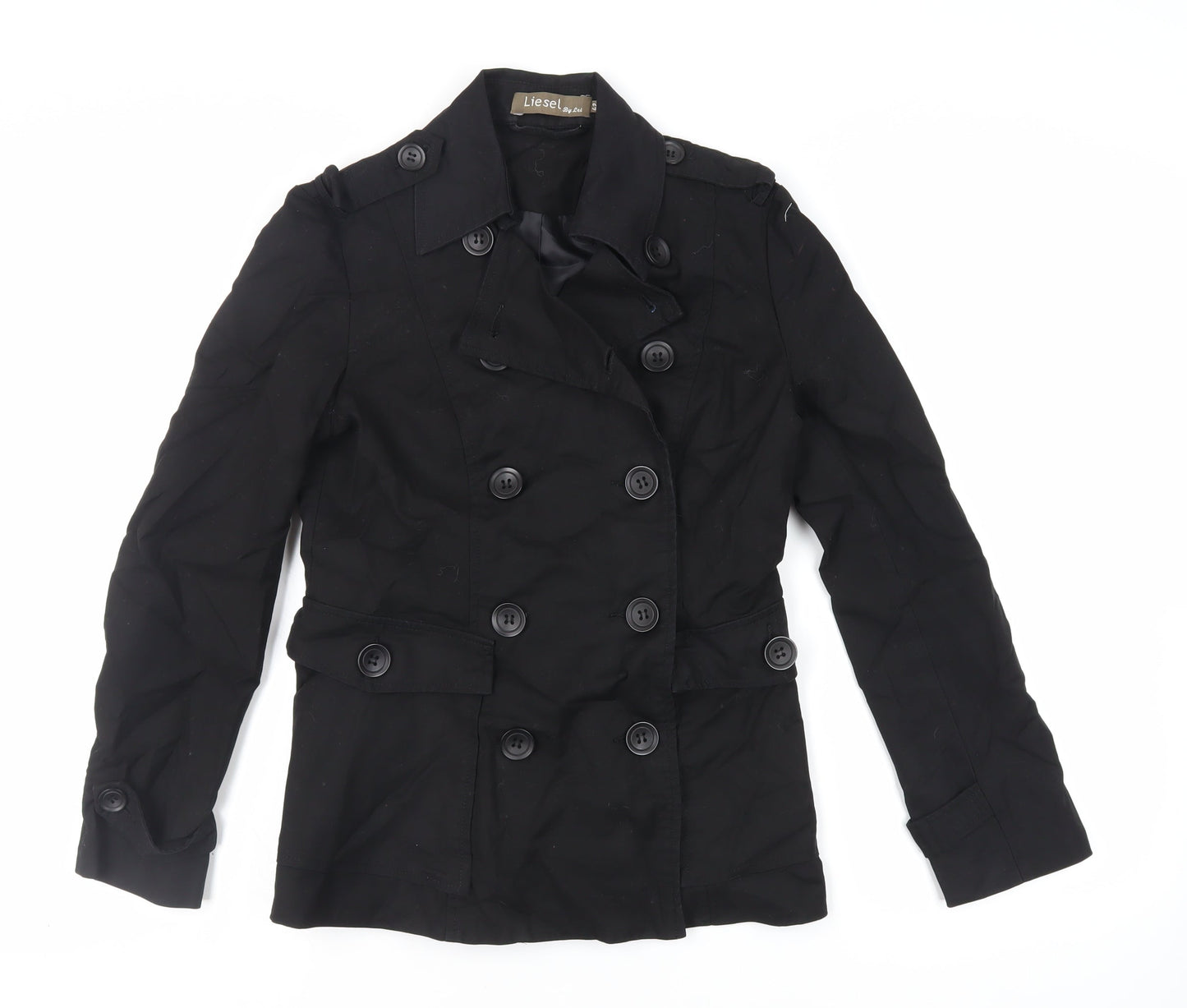 Liesel Womens Black Jacket Size 12 Button