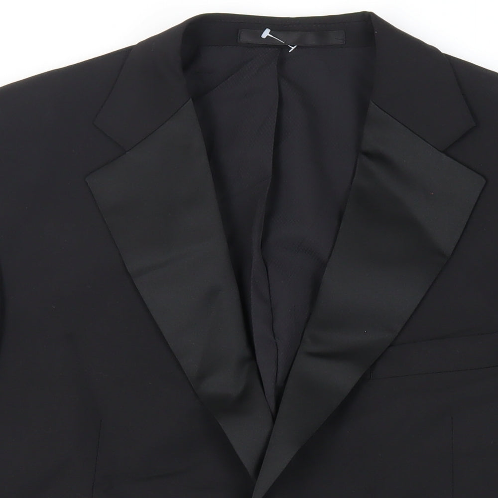 Mens UK Size 42 Marks and Spencer Regular Black Suit Tuxedo