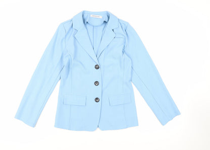 MissLook Womens Blue Jacket Blazer Size M Button - Unlined