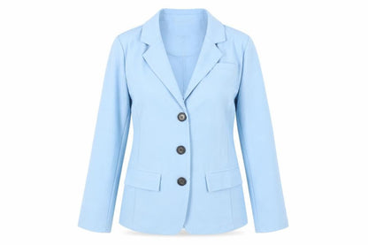 MissLook Womens Blue Jacket Blazer Size M Button - Unlined