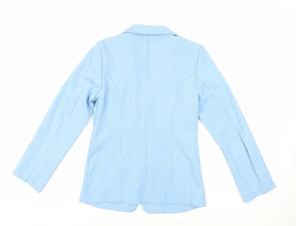 MissLook Womens Blue Jacket Blazer Size M Button - Unlined