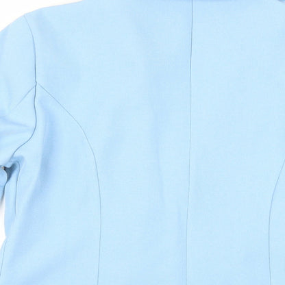 MissLook Womens Blue Jacket Blazer Size M Button - Unlined