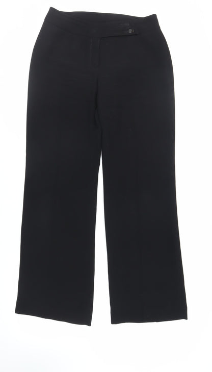 Womens UK Size 10 Principles Regular Fit Dress Pants Black Trousers