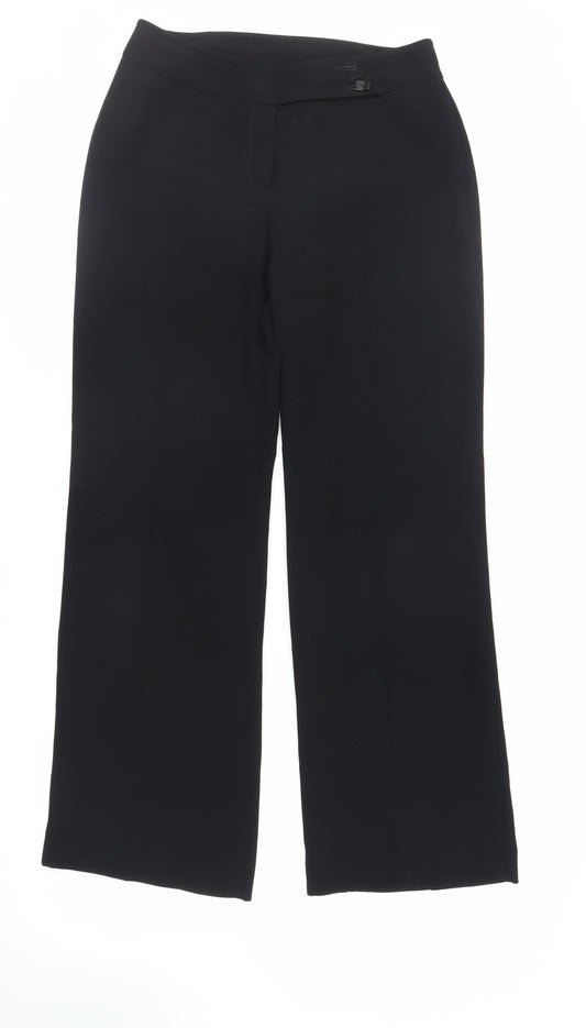 Womens UK Size 10 Principles Regular Fit Dress Pants Black Trousers